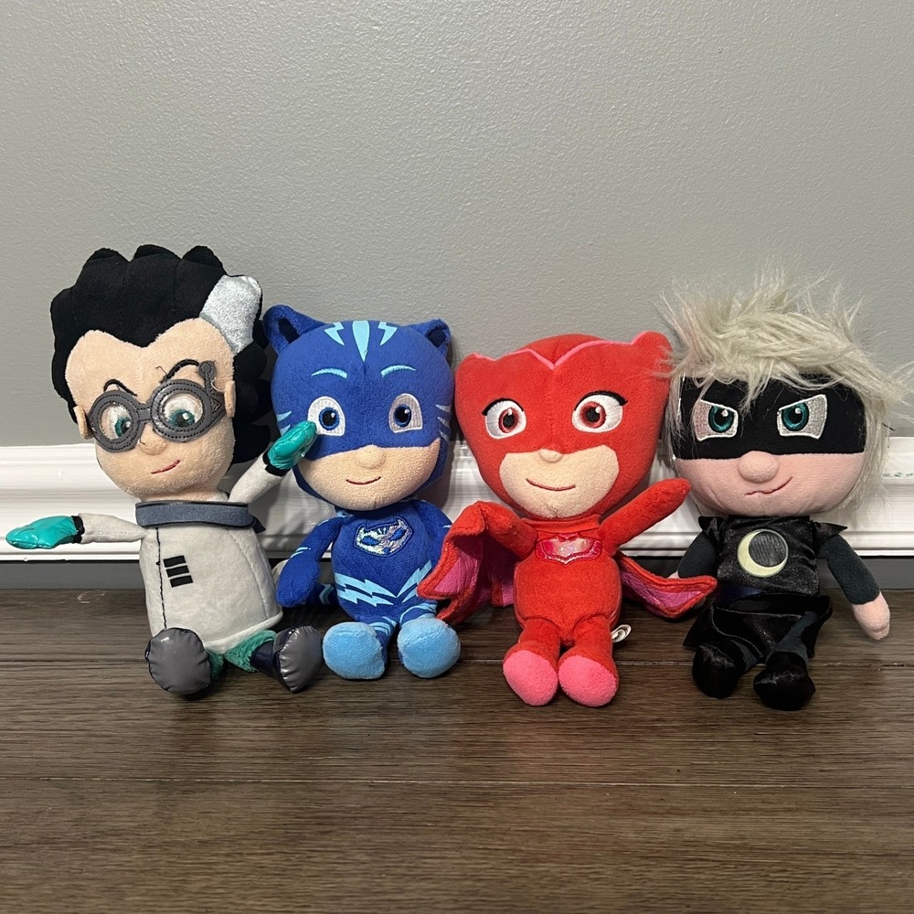 PJ Masks Plush Set Catboy Owlette Romeo Luna Girl Just Play Stuffed Animal Toys
